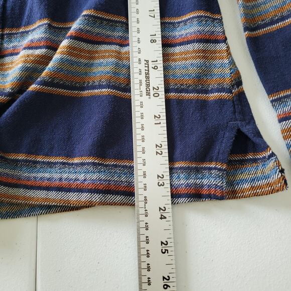 Patagonia Shirt Womens 0 Blue Striped Organic Cotton Button Up Flannel Western - Picture 4 of 10